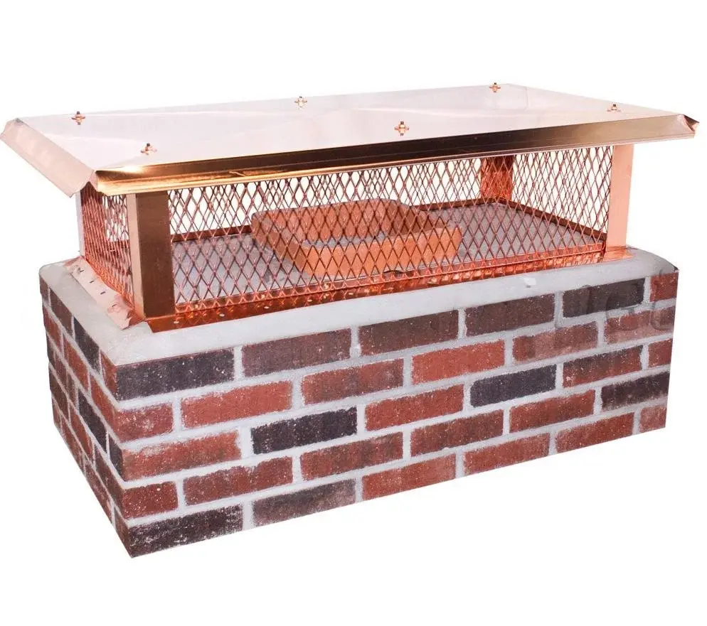 Copper custom top mount chimney cap with basic lid