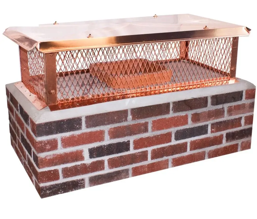 Copper stock top mount chimney cap with basic lid