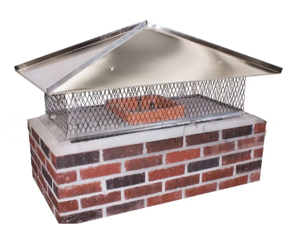 Stainless steel custom top mount chimney cap with hip lid