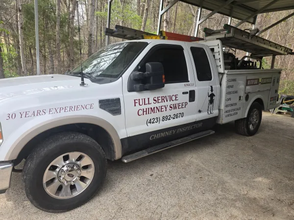 Full Service Chimney Sweep Ford F-250 utility truck